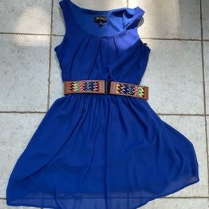 Blue Dress with Belt